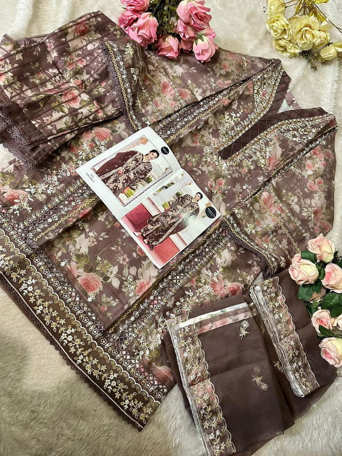 R 1282 Mehbbob Tex Organza Digital Printed Pakistani Readymade Suits Wholesale Market In Surat